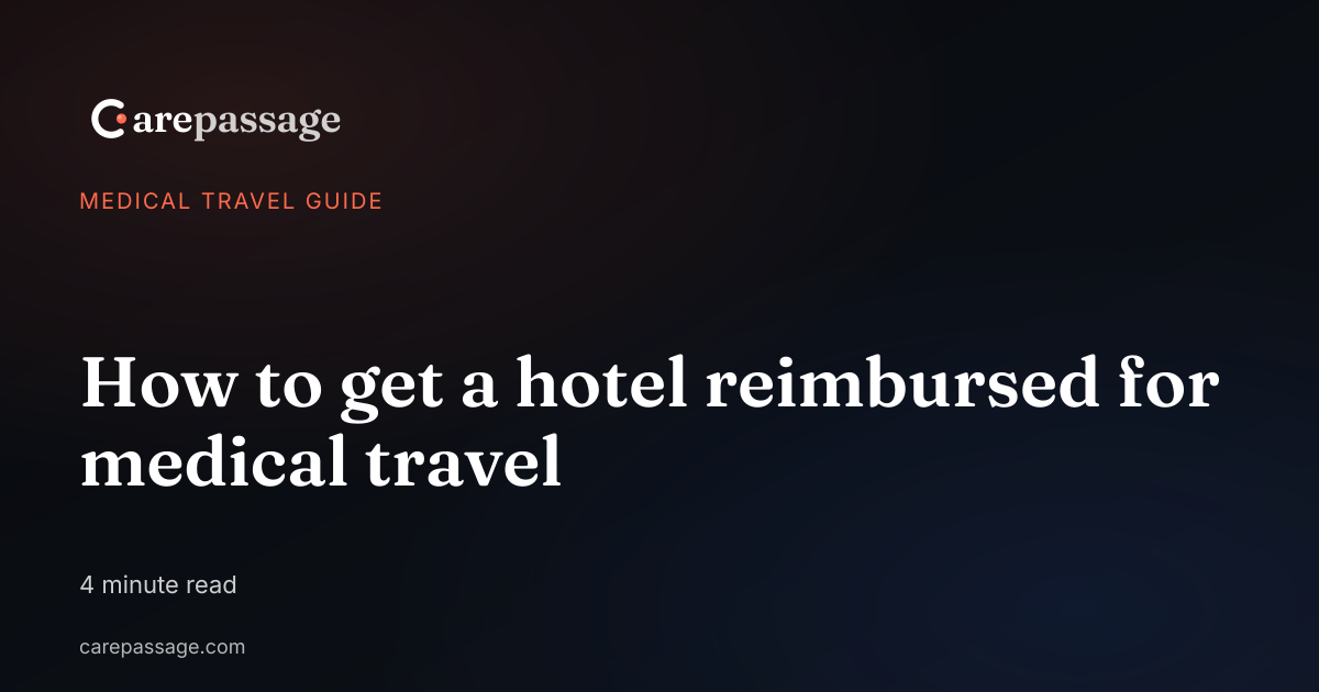How to get a hotel reimbursed for medical travel