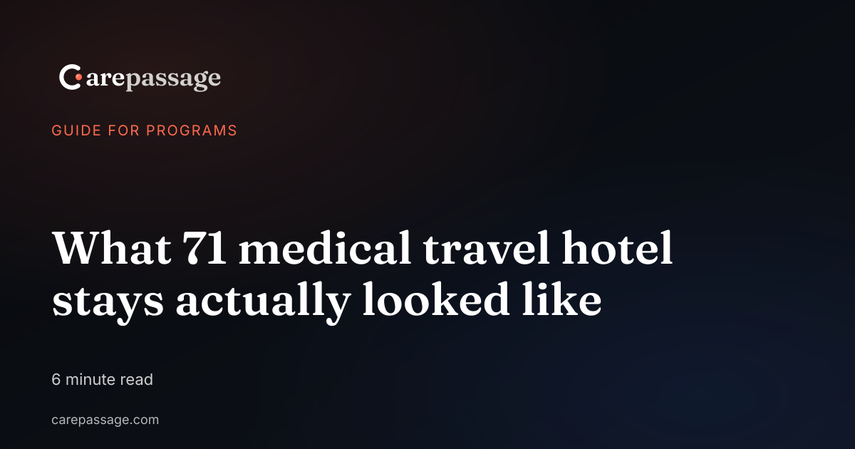 What 71 medical travel hotel stays actually looked like